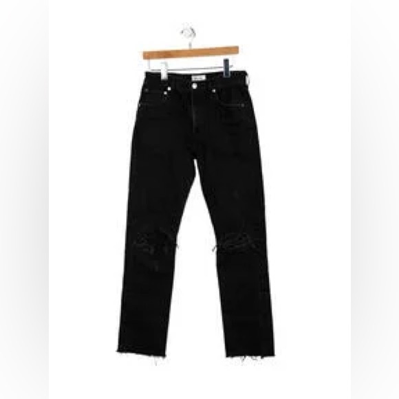 AGOLDE Mid-Rise Straight Leg Ripped Jeans - Picture 1 of 5